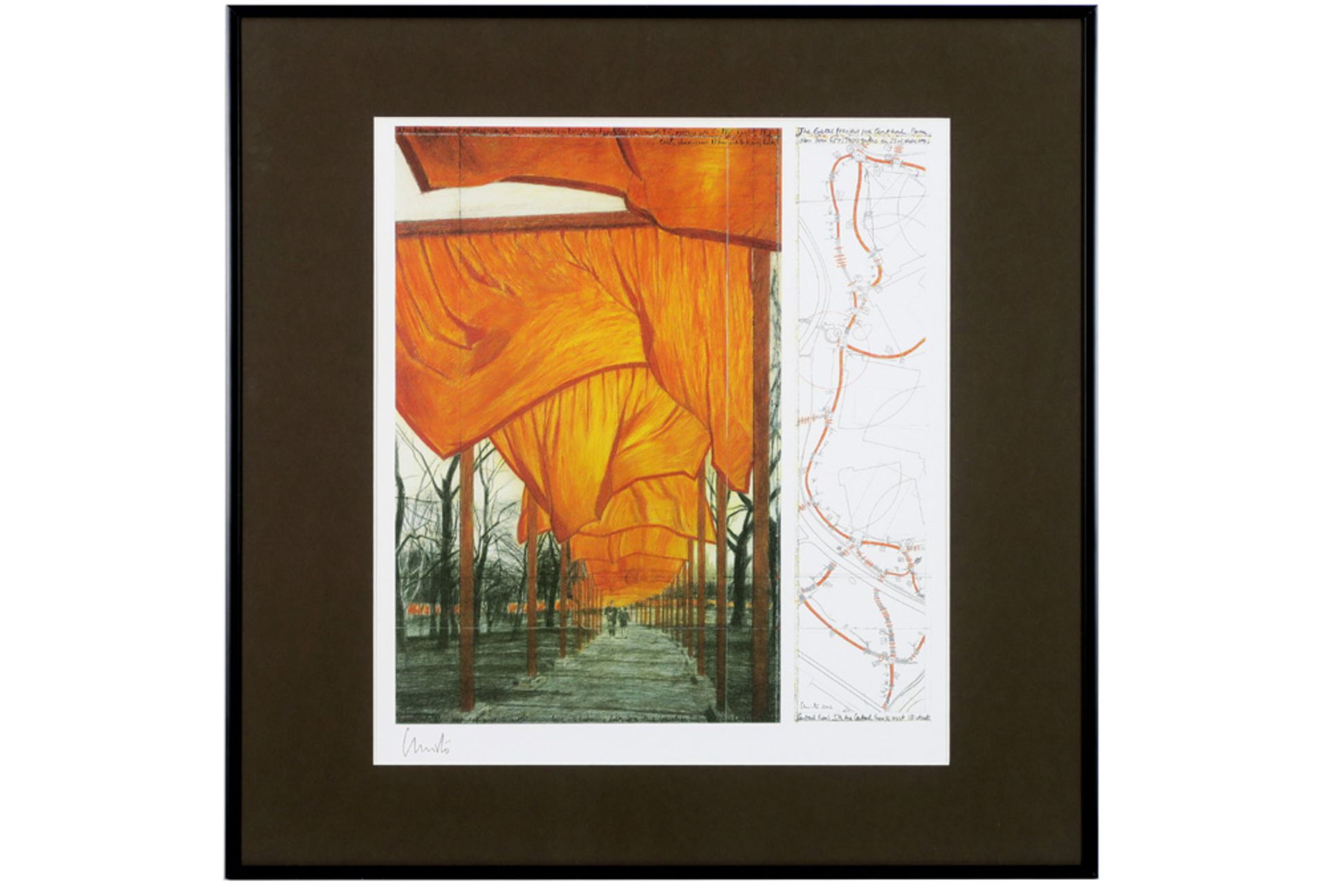 Christo signed print in colours of his project "The Gates, New York" || CHRISTO (1935 - 2020) - Image 2 of 3