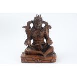 Tibetan "protecting four Heavenly kings" sculpture in copper alloy with brown patina , with its