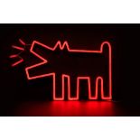 "Barking Dog Red" lamp after Ketih Haring edition by Yellowpop in collaboration with the Keith