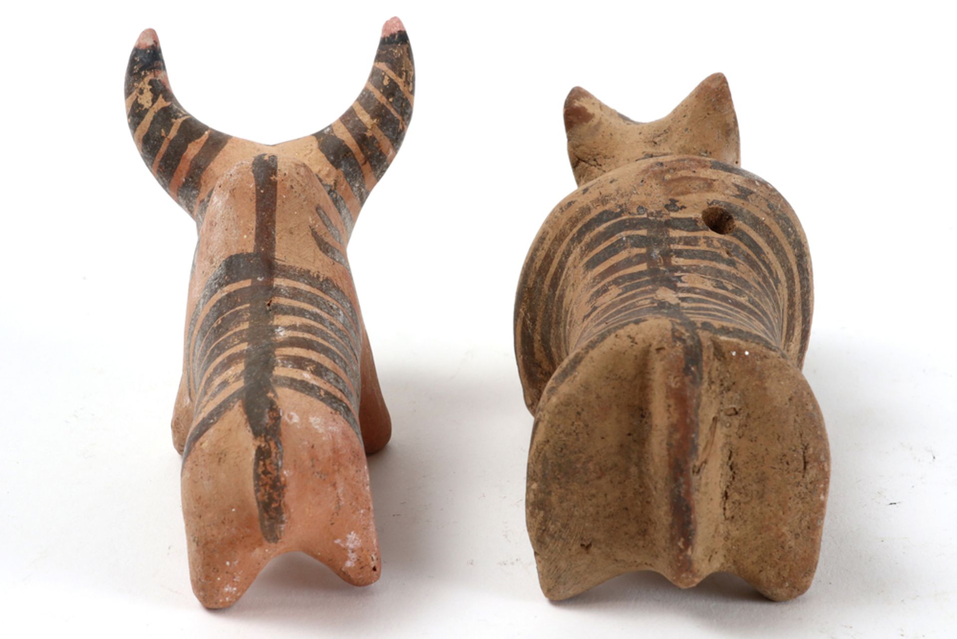 two small Ancient Pakistan Baluchistan Indus Culture Nindowari earthenware "Zeeboe" sculptures || - Bild 4 aus 4