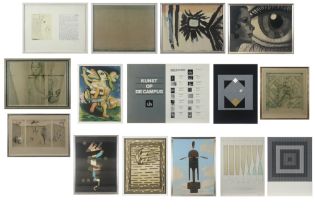 20th Cent "Art on the Campus" portfolio dd 1978 with 10 lithographs and 4 screenprints by