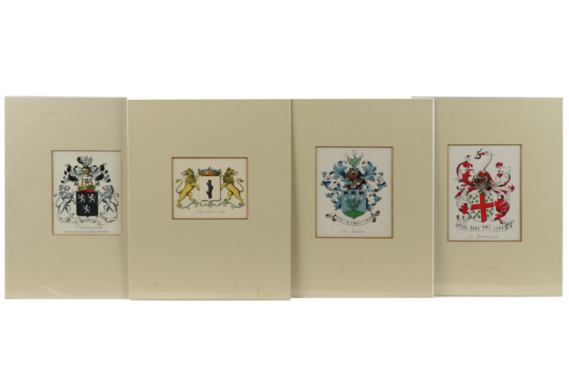 14 coloured engravings with crests || Lot van 14 ingekleurde gravures met wapenschilden - Image 3 of 5