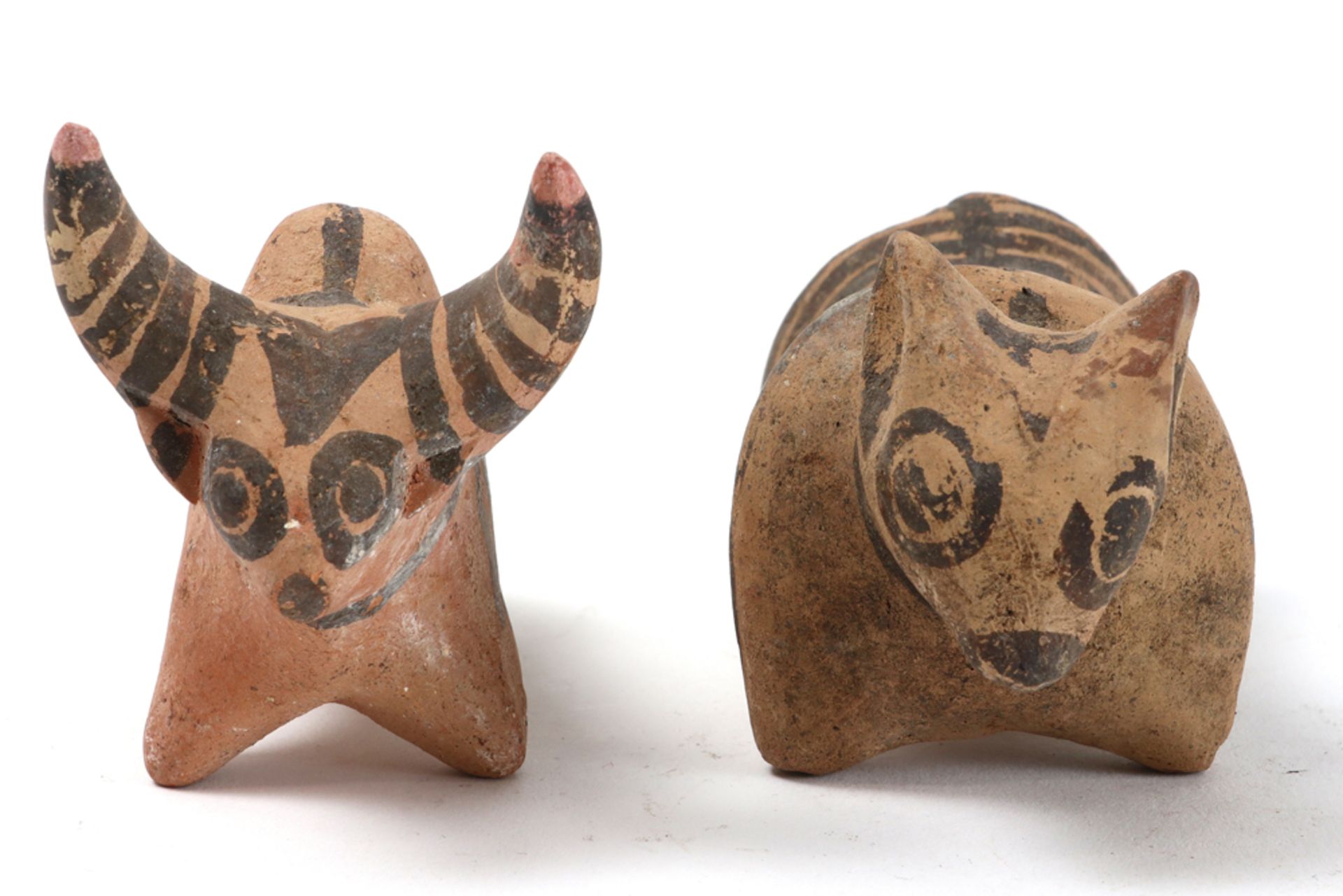 two small Ancient Pakistan Baluchistan Indus Culture Nindowari earthenware "Zeeboe" sculptures || - Bild 3 aus 4