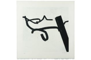 Bernar Venet signed mixed media print (aquatint and etching) with a typical composition dd 1998 ||
