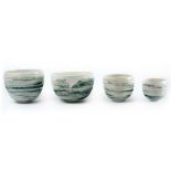 four small bowls in ceramic marked by Erik Baeten & Kris Nolmans || ERIK BAETEN & KRIS NOLMANS (