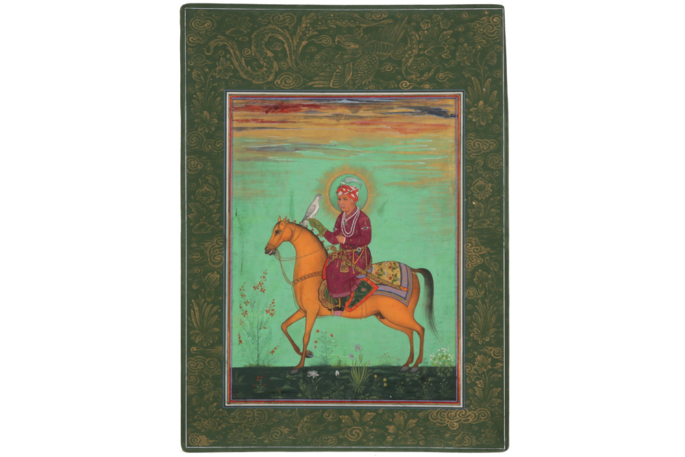 19th Cent. Indian miniature painting with the depiction of the prophet of Akhbar, the great third