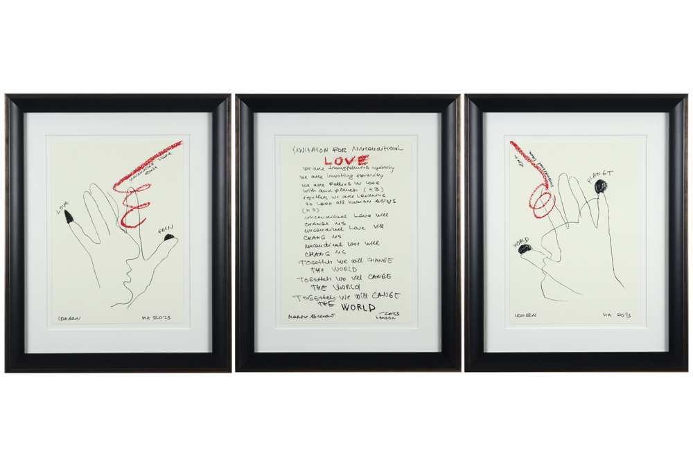 Marina Abramovic signed triptych with three screenprints - with certificate || ABRAMOVIC MARINA (°