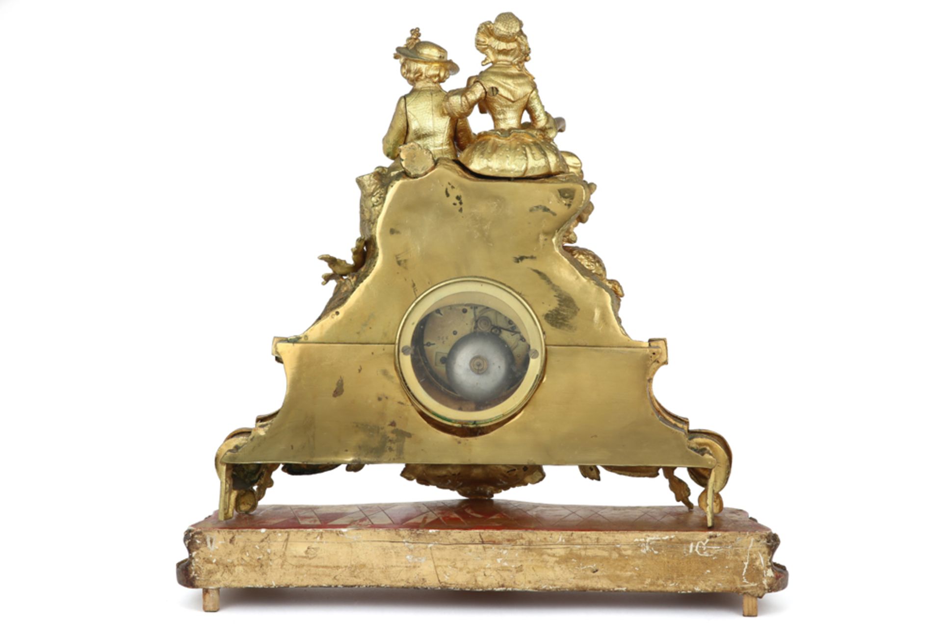 19th Cent. clock with its case in gilded metal and with a "Japy frêres 1855" signed work || - Image 2 of 3