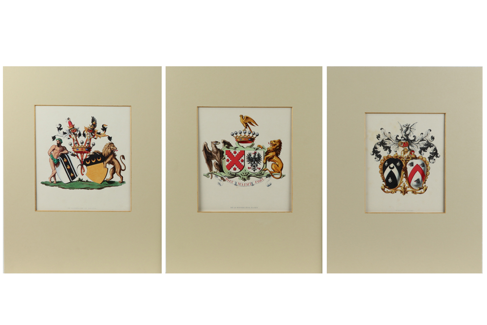 15 coloured engravings with crests || Lot van 15 ingekleurde gravures met wapenschilden - Image 5 of 6