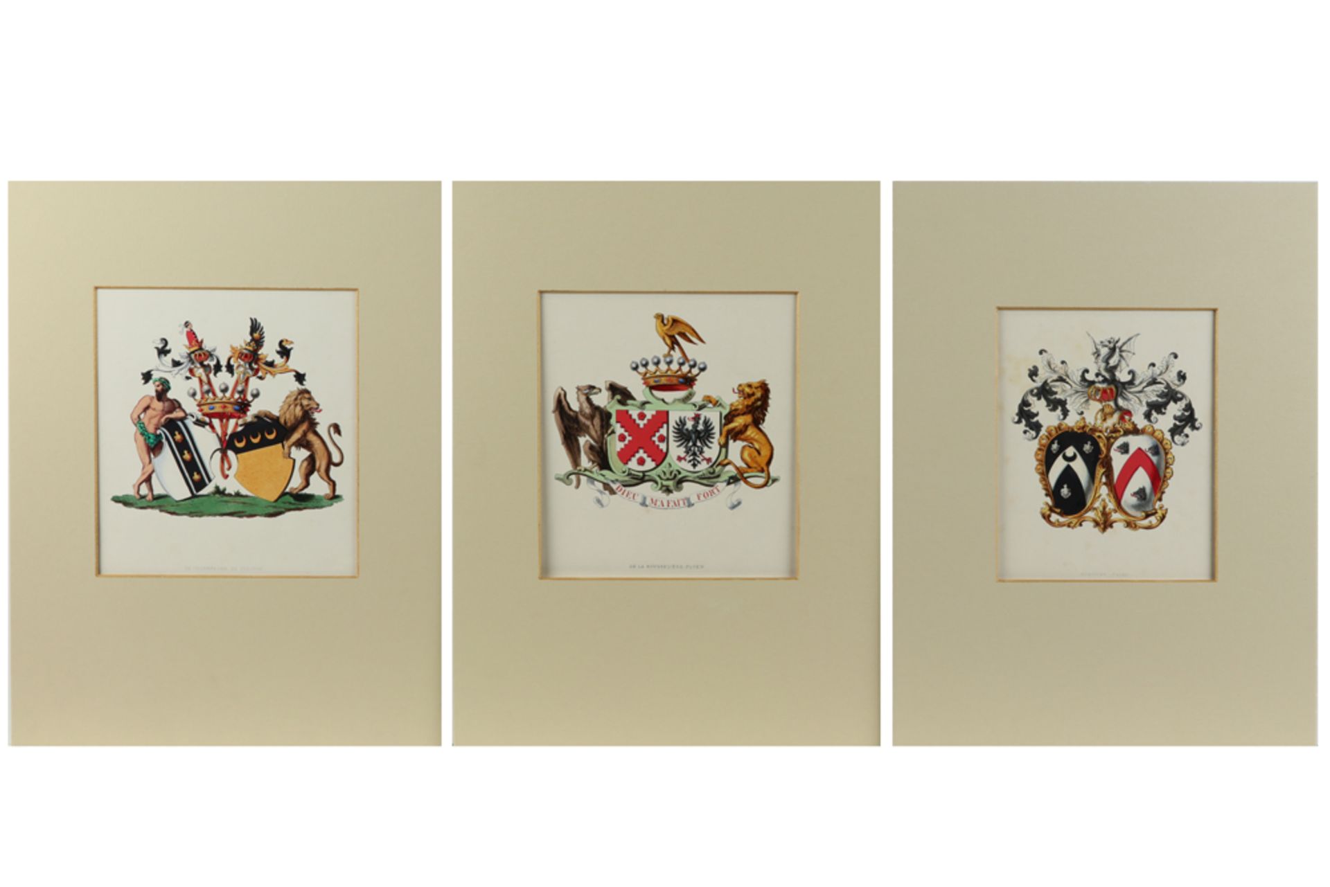 15 coloured engravings with crests || Lot van 15 ingekleurde gravures met wapenschilden - Bild 5 aus 6