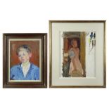 two 20th Cent. Belgian paintings : an oil on canvas and an oil on panel each with atelier stamp