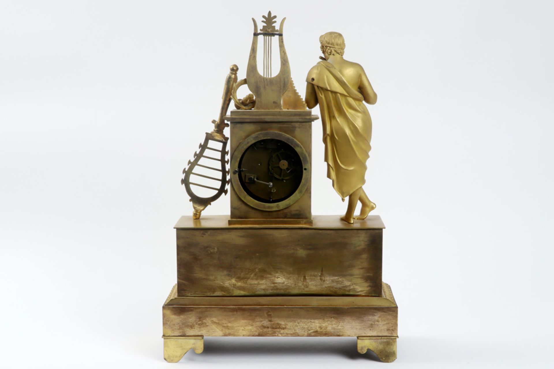 19th Cent. Empire style ormulu clock with its case in gilded bronze and with a "Pons 1823" signed - Image 2 of 3