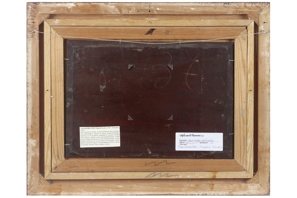 19th Cent. Belgian oil on panel - with the monogram of Frans Van Leemputten || VAN LEEMPUTTEN - Image 4 of 4