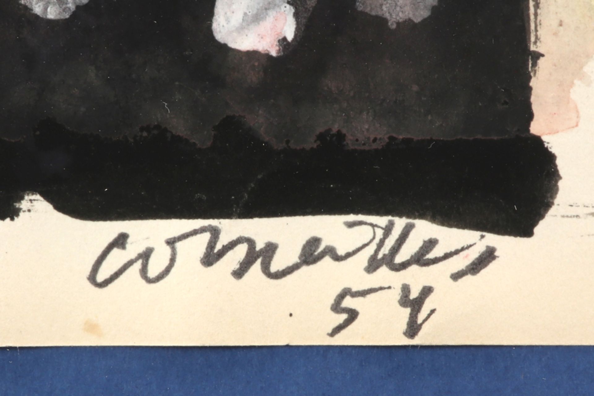 Corneille signed and (19)54 dated aquarelle with an abstract composition || CORNEILLE (1922 - - Image 2 of 3