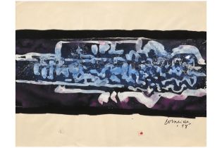 Corneille signed and (19)54 dated aquarelle with an abstract composition || CORNEILLE (1922 -