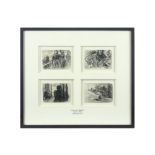 four small early 20th Cent. Belgian drawings by Eugène Van Mieghem - framed together || VAN