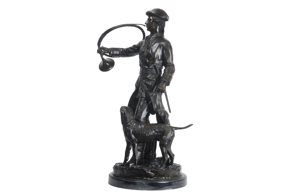 20th Cent. sculpture in bronze on a marble base - signed A. Moreau || MOREAU A. 20ste eeuwse - Image 2 of 5