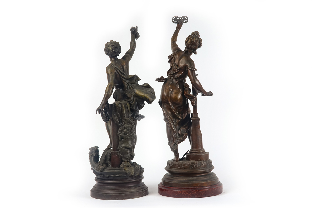 pair of 19th Cent. Charles Lévy metal sculptures || LEVY CHARLES (1840 - 1899) paar negentiende - Image 3 of 6