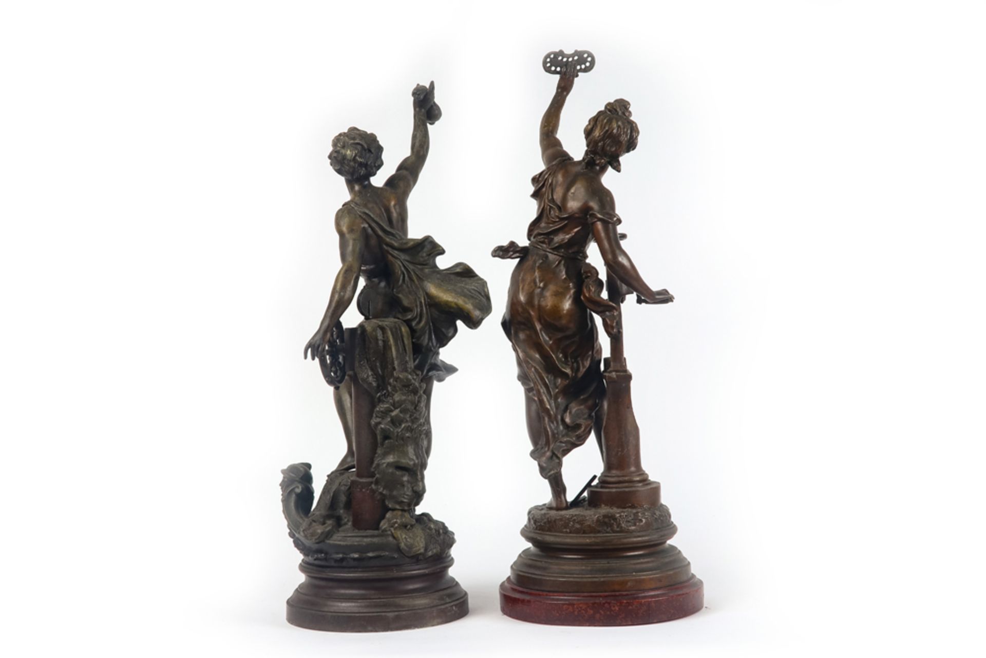 pair of 19th Cent. Charles Lévy metal sculptures || LEVY CHARLES (1840 - 1899) paar negentiende - Bild 3 aus 6