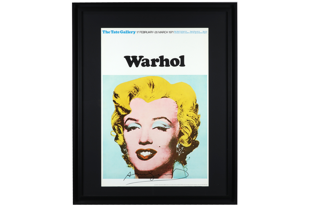 framed Andy Warhol signed poster of the 1971 Tate Gallery Exhibition with the depiction of - Image 3 of 3