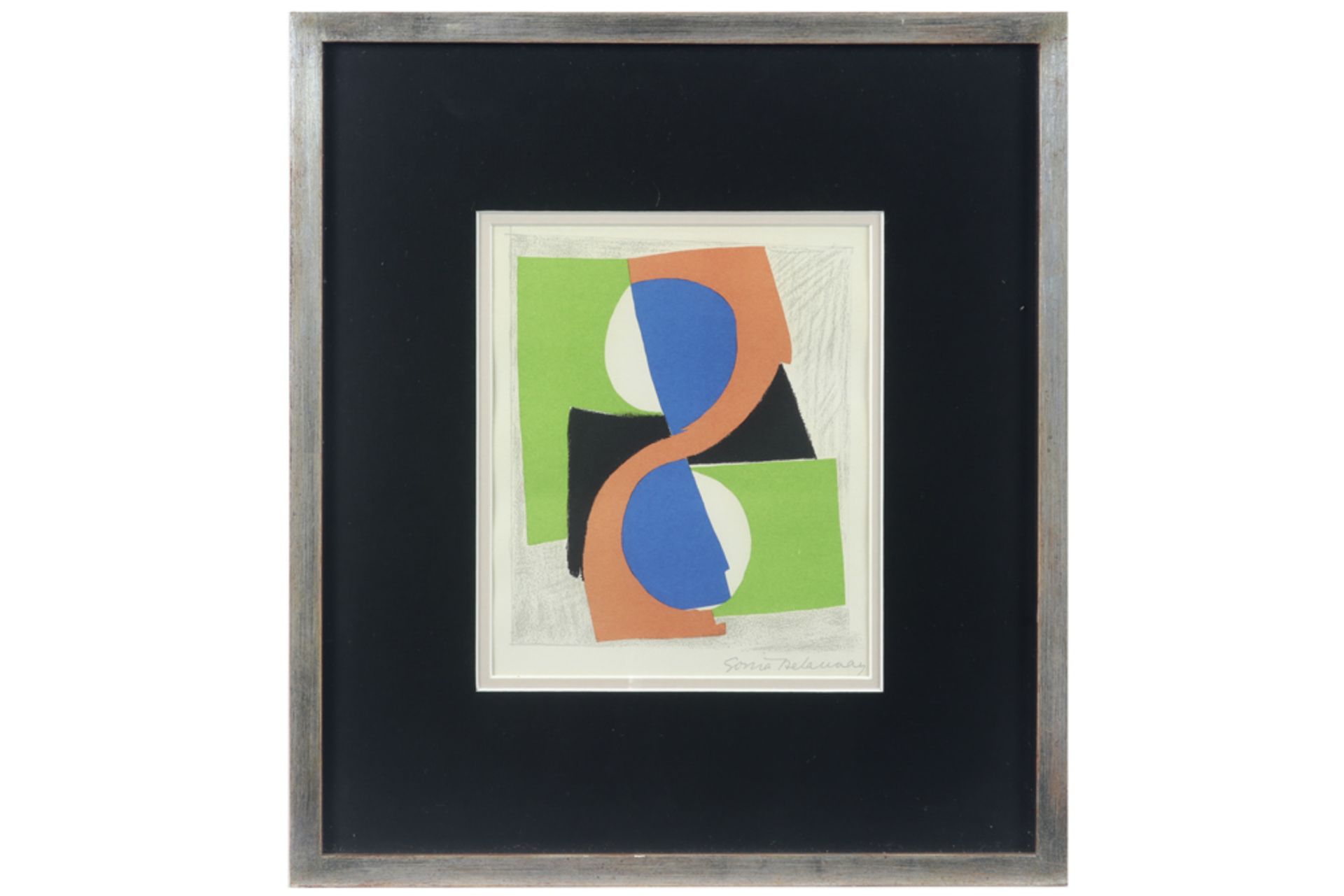 Sonia Delaunay signed lithograph printed in colours from "Correspondances n°5" dd 1968 printed by - Image 3 of 3