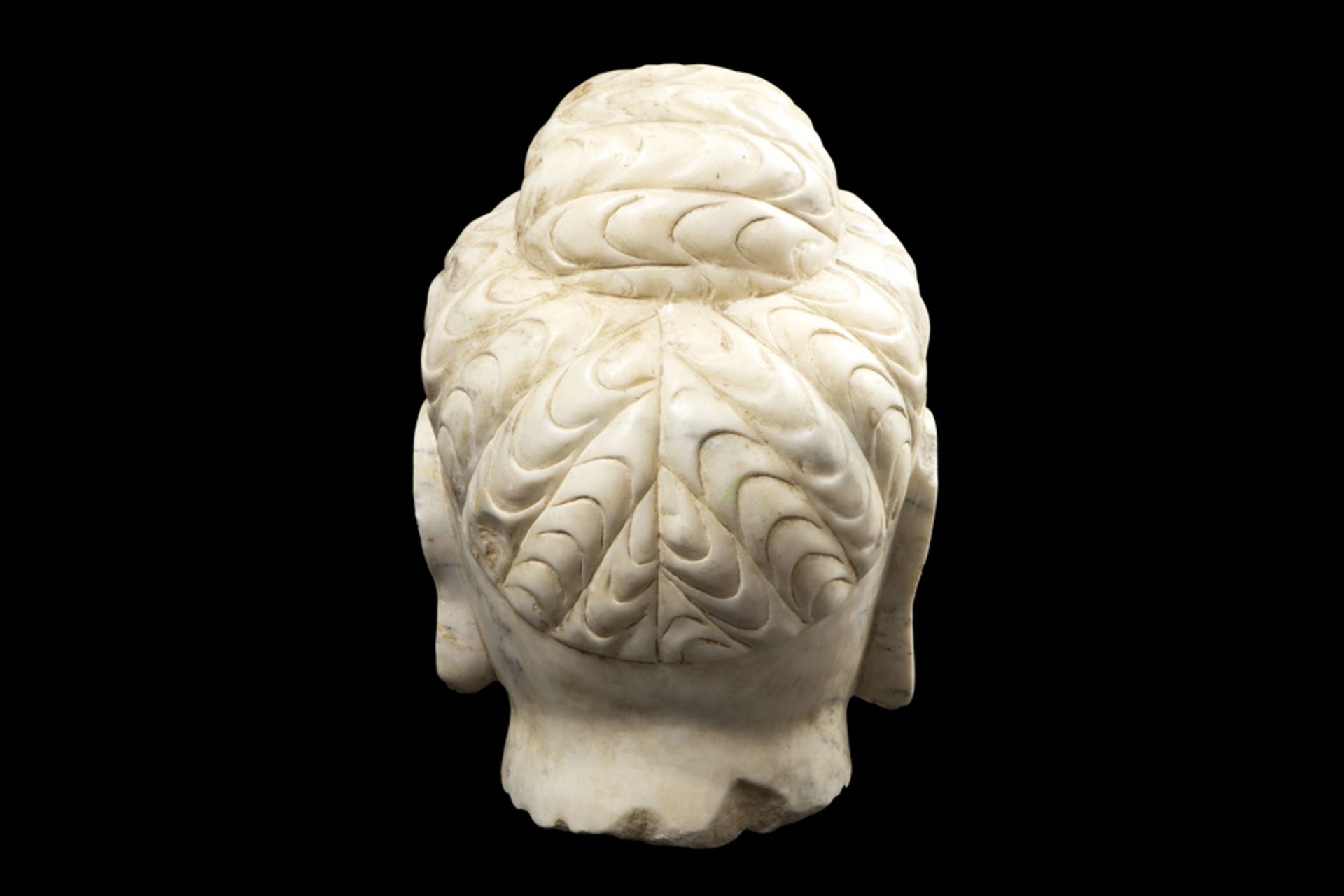 old Chinese "Buddha head" sculpture in marble || Oude Chinese sculptuur in marmer : "Hoofd van - Bild 4 aus 5