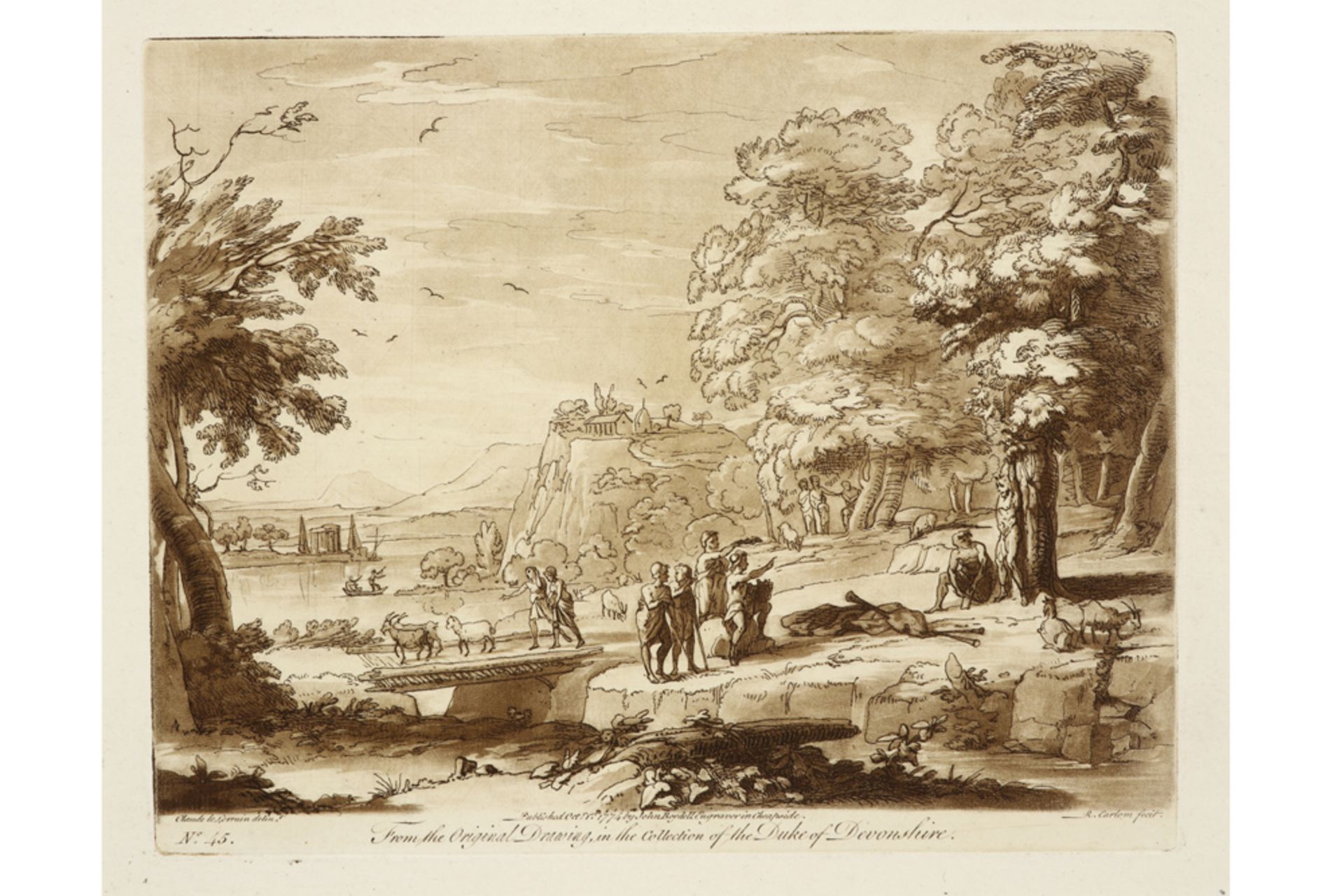 Richard Earlom etching after a painting by Claude le Lorrain dd 1774 || EARLOM RICHARD (1743 - 1822) - Bild 2 aus 3
