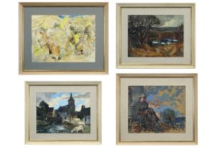four works signed François Mangelatte || MANGELATTE FRANÇOIS (1920 - 2009) (FR) lot (4) met een