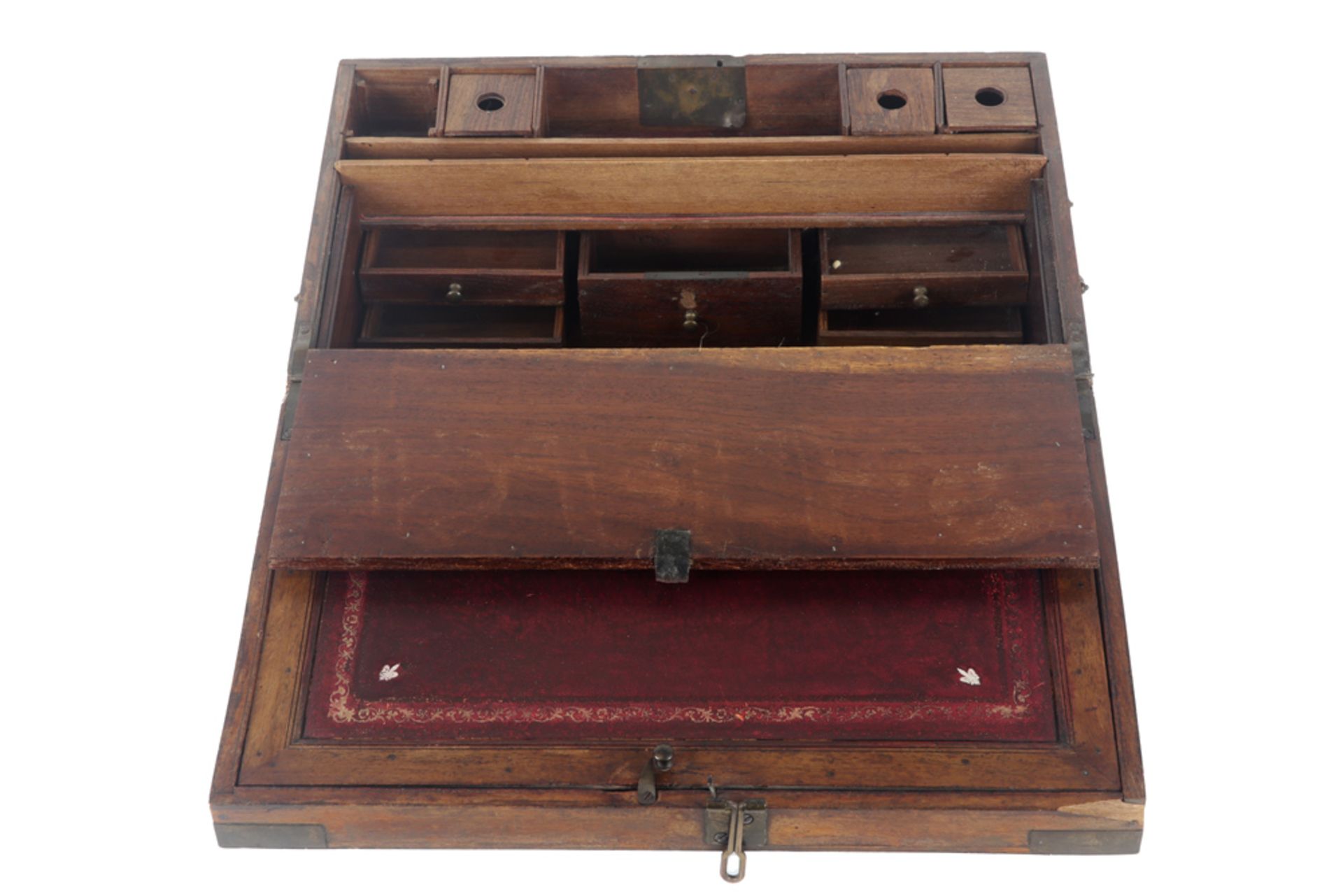antique British-colonial writing box || Antieke Engels-koloniale schrijfkist in een exotische - Image 5 of 6