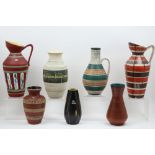 seven pieces of (West) German marked ceramic of 1950/60 || Lot van zeven stuks (West-) Duits
