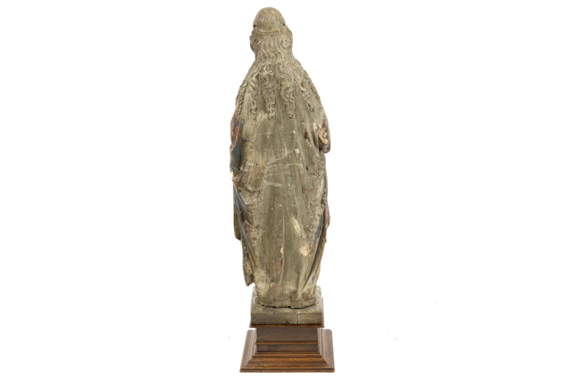 16th Cent. "Crowned Madonna with book" sculpture in polychromed wood || Mooie zestiende eeuwse - Bild 3 aus 4