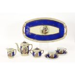 8pc tea set in Karlovy Vary marked porcelain || KARLOVY VARY - CZECHOSLOWAKIA 8-delige theeset