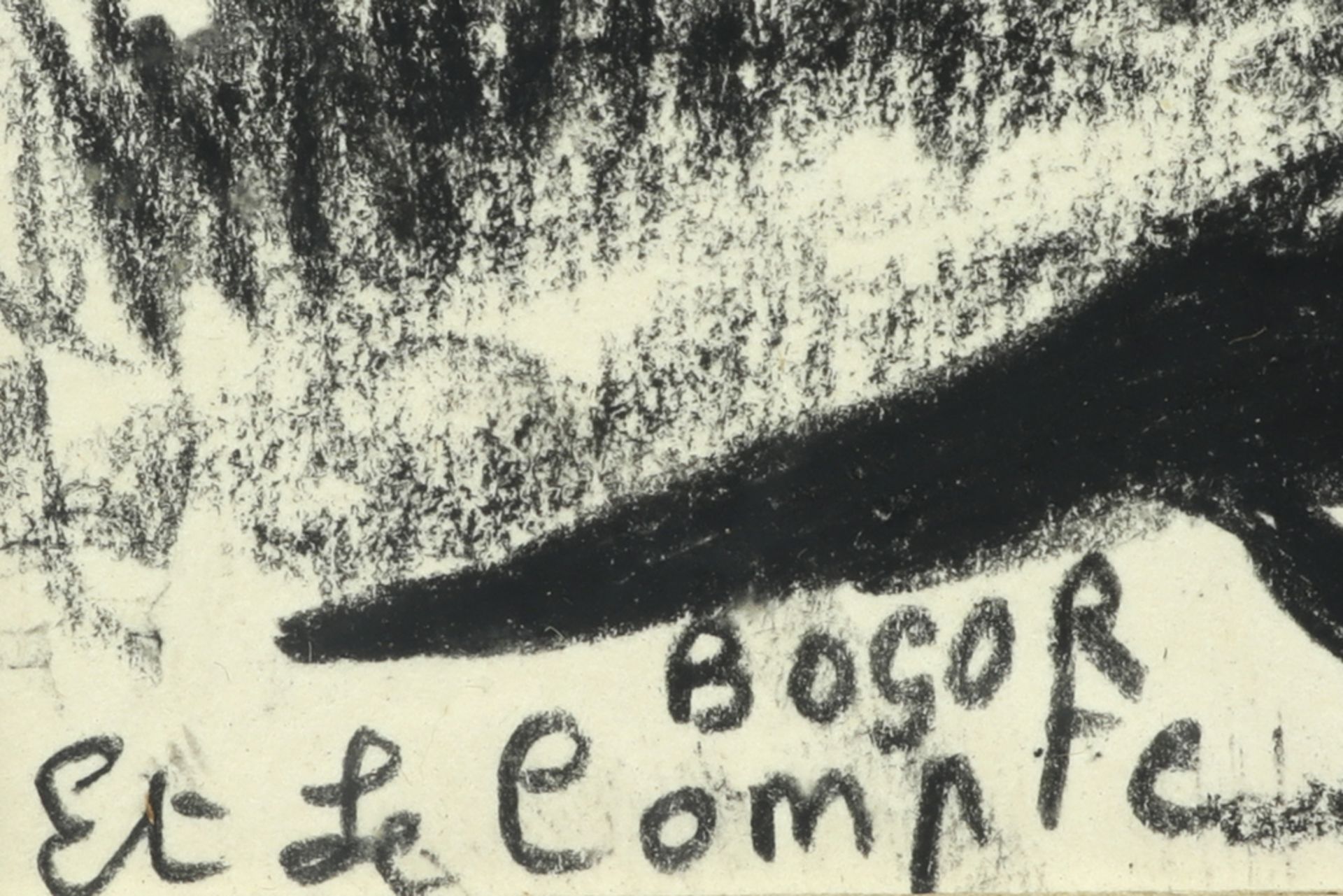 20th Cent. charcoal drawing - signed Etienne Le Compte || LE COMPTE ETIENNE (STEVENBERG, LODE) (1931 - Bild 2 aus 3