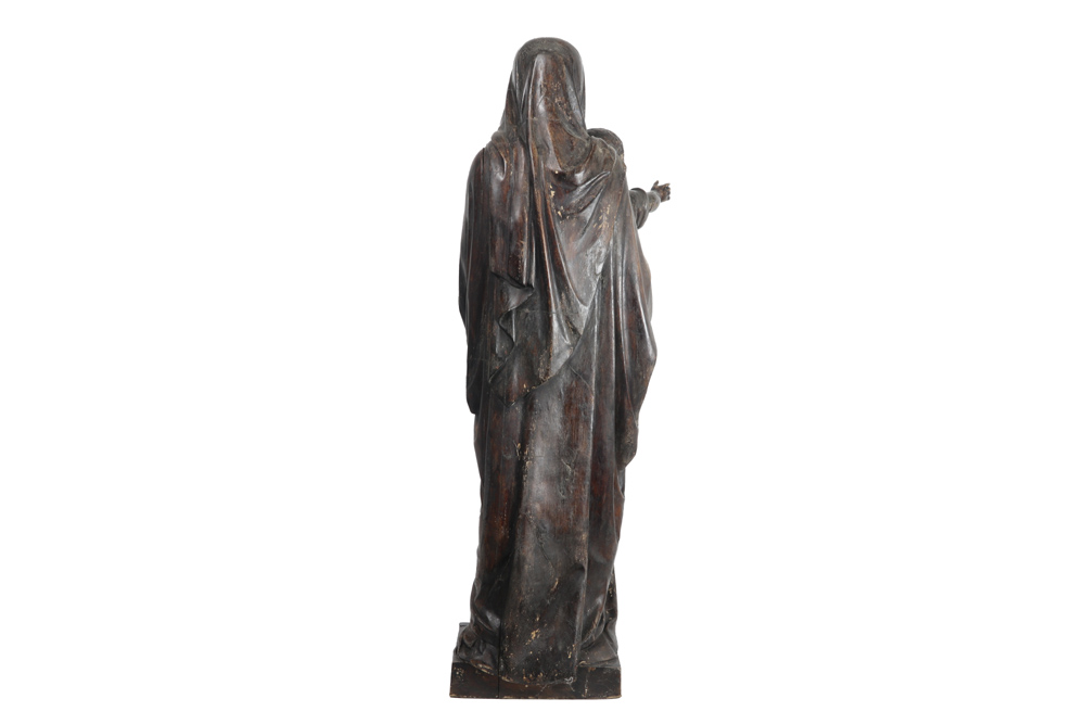 antique quite big "Mary and Child" sculpture in wood || Antieke vrij grote hout sculptuur : "Madonna - Image 3 of 6