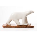 François Pompon signed "White polar Bear" sculpture in bronze with white patina posthumous cast by