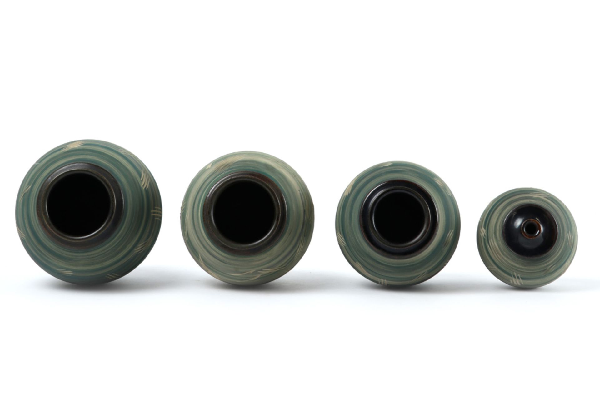 four small vases in ceramic by Erik Baeten & Kris Nolmans of which three are marked || ERIK BAETEN & - Image 3 of 5