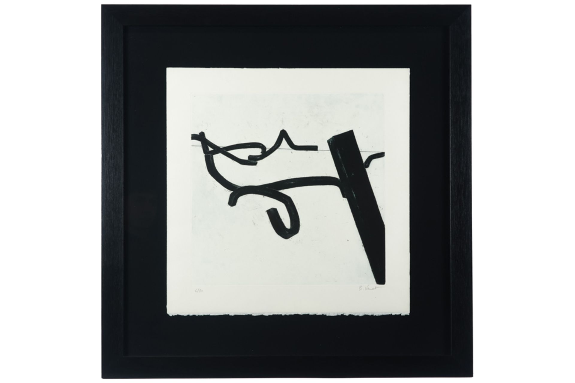 Bernar Venet signed mixed media print (aquatint and etching) with a typical composition dd 1998 || - Bild 3 aus 3