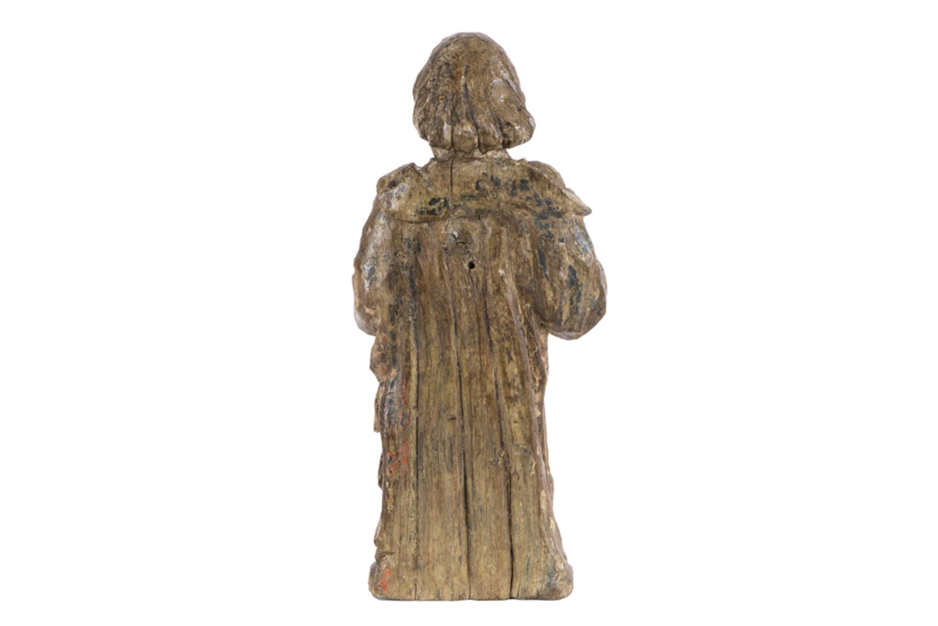 antique presumably Flemish gothic style sculpture in oak with remains of the original - Image 4 of 5