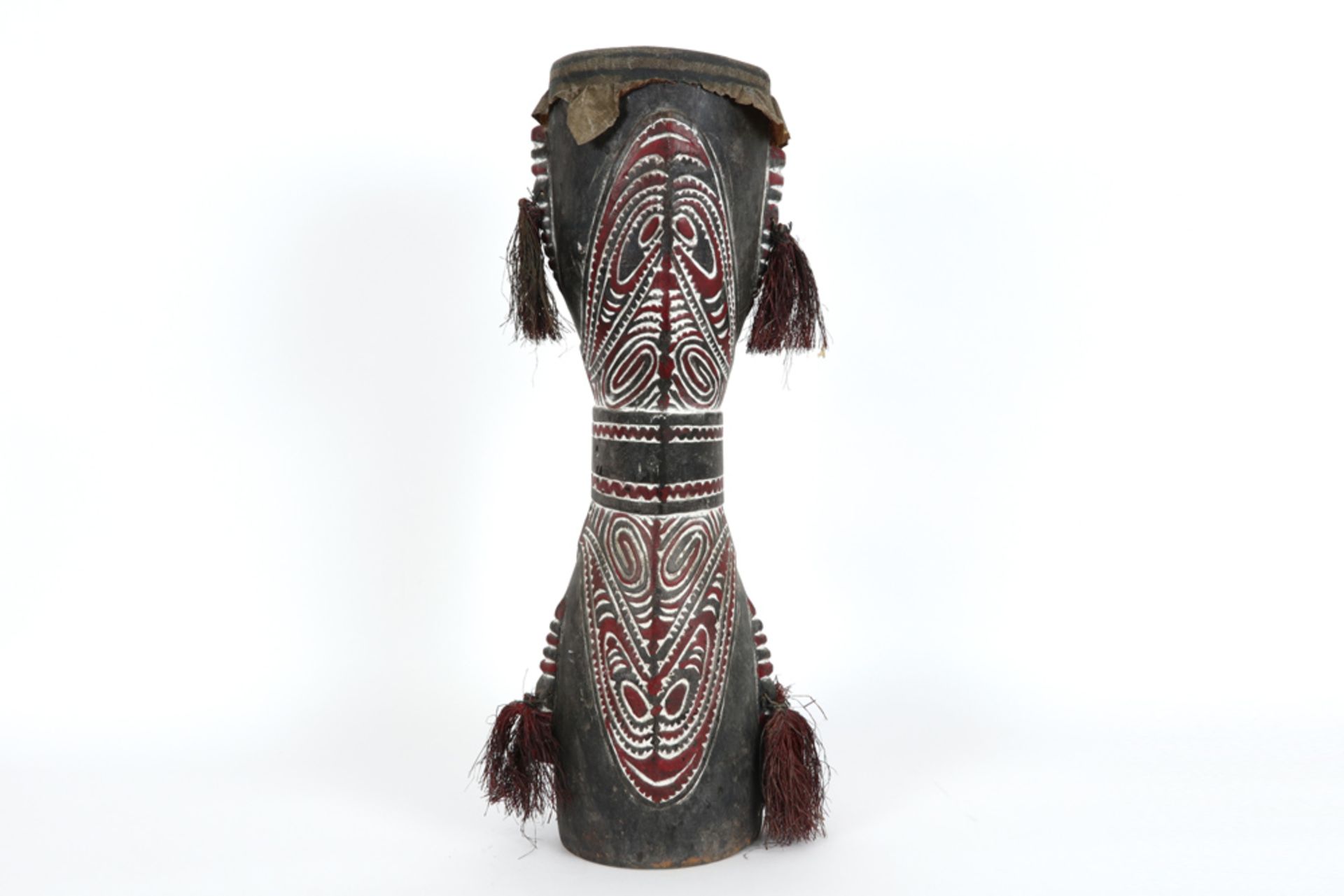 Papua New Guinea Lower Sepik drum in wood || PAPOEASIE NIEUW - GUINEA - LOWER SEPIK Sepik-trom in - Image 3 of 5
