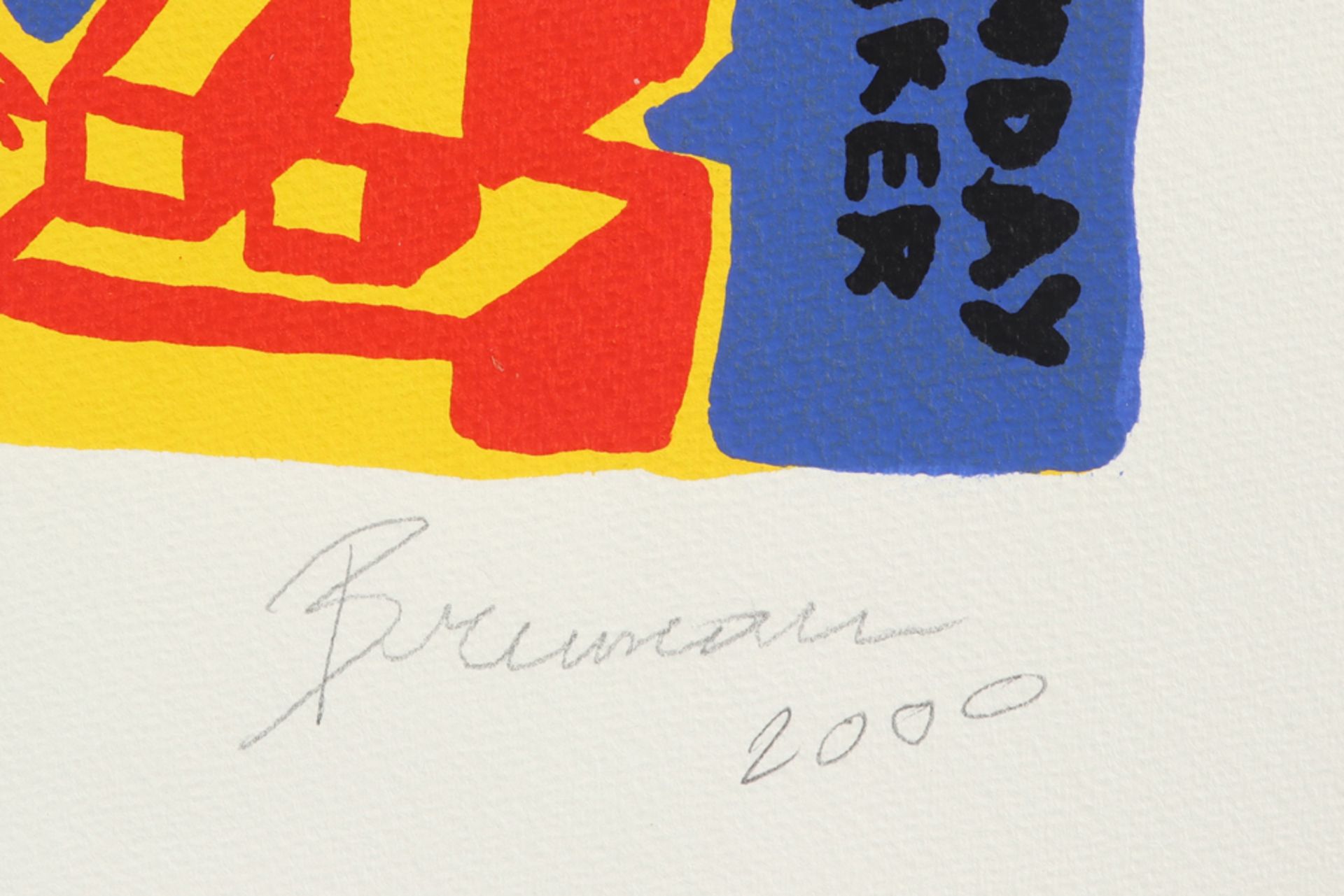rare Belgian screenprint - signed Bruneau and dated 2000 || BRUNEAU (° 1957) zeldzame zeefdruk n° - Image 2 of 2