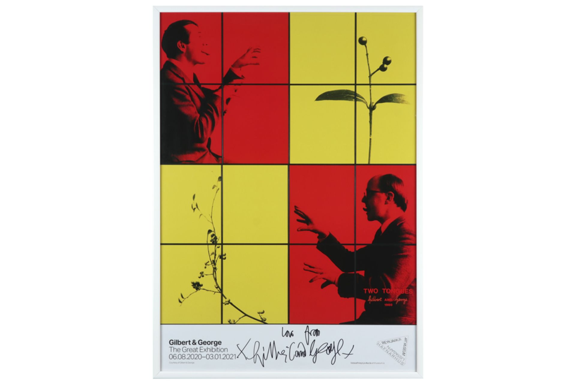 hand signed Gilbert & George poster for the expo "The great exhibition" in Reykjavik || GILBERT &