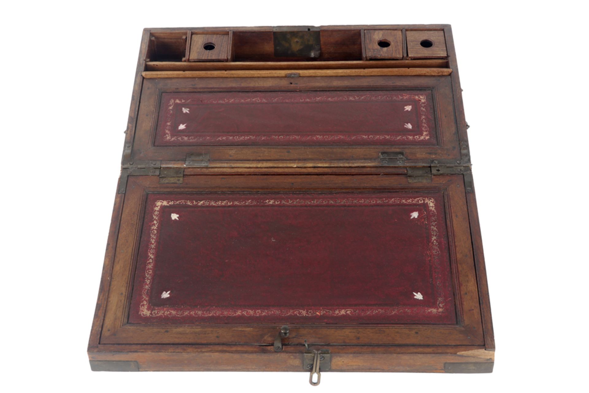 antique British-colonial writing box || Antieke Engels-koloniale schrijfkist in een exotische - Image 3 of 6