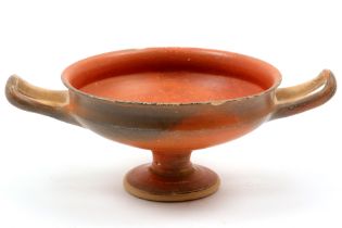 Ancient Greece "kylix" in brown/red varnished earthenware || OUD GRIEKENLAND - 4° EEUW BC zogenaamde