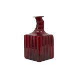 quite big Italian Natuzzi marked vase (with decanter design) in red Murano glass || NATUZZI vrij