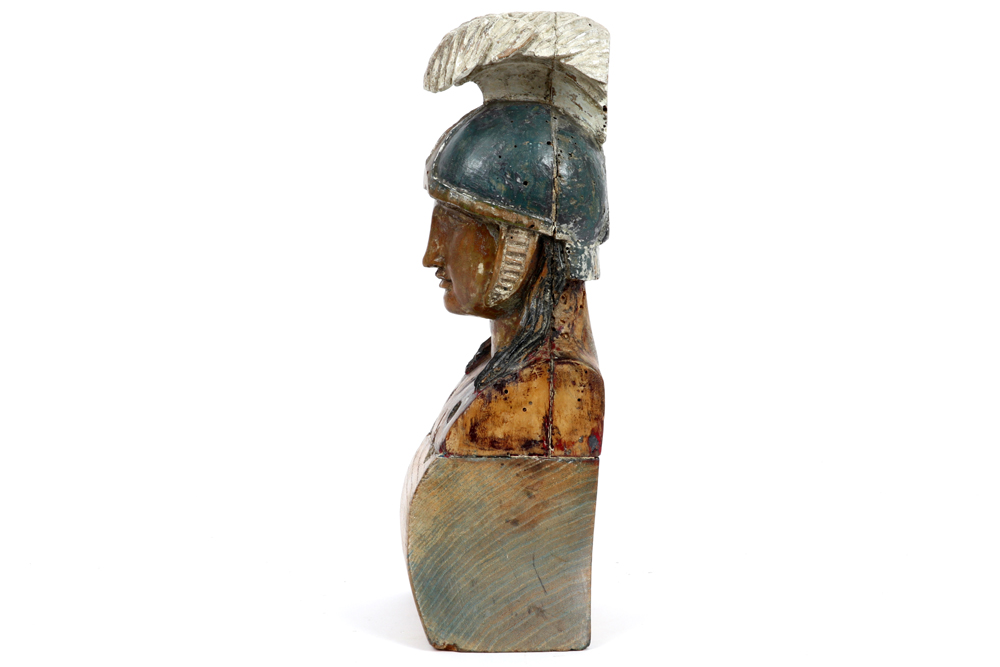 antique sculpture in wood with remains of the original polychromy || Antieke houtsculptuur met - Image 3 of 4