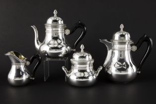 Belgian 4pc neoclassial coffee and tea-set in marked silver || Belgisch vierdelig