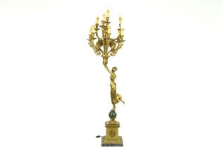 bronze Empire style lamp || Bronzen lamp in Empirestijl - 167 cm hoog
