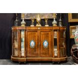 mid 19th Cent. European neoclassical display cabinet (sideboard model) in burr of walnut with