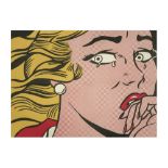Roy Lichtenstein "Crying Girl" offset lithograph printed in colours as an invitation for an