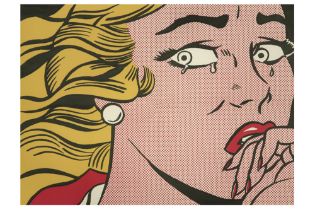 Roy Lichtenstein "Crying Girl" offset lithograph printed in colours as an invitation for an